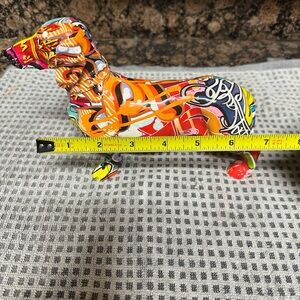 Colorful Abstract Dachshund Figurine
